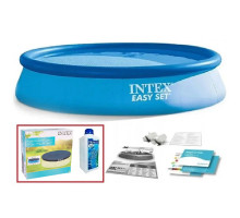 Набор!!! Надувной бассейн Intex Easy Set Pool 244x61см, с тентом и альгитинн, арт. 28106 в наборе